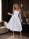 White midi dress: lace corset and satin full skirt (XS, white)