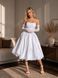 White midi dress: lace corset and satin full skirt (XS, white)