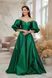 Green Off the Shoulder Prom Maxi Dress with Puff Sleeves (S/M, green)