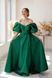 Green Off the Shoulder Prom Maxi Dress with Puff Sleeves (S/M, green)