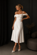 White Off-the-Shoulder Satin Midi Dress with Slit (S, white)