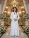 Elegant White Satin A-Line Long Sleeve Wrap Maxi Dress (M, white)