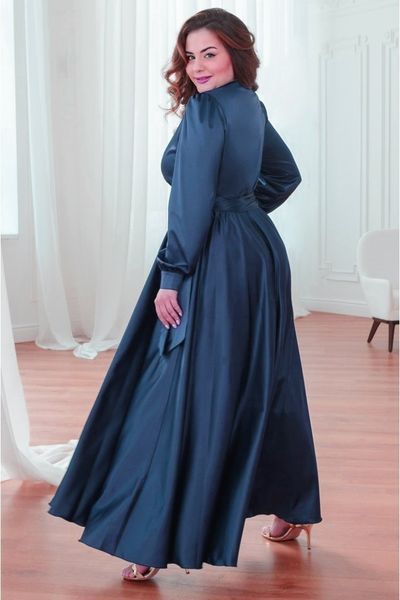 Chic Fit & Flare Green Wrap Maxi Dress with Long Sleeves for Cocktail Parties and Weddings (XXXL, green)