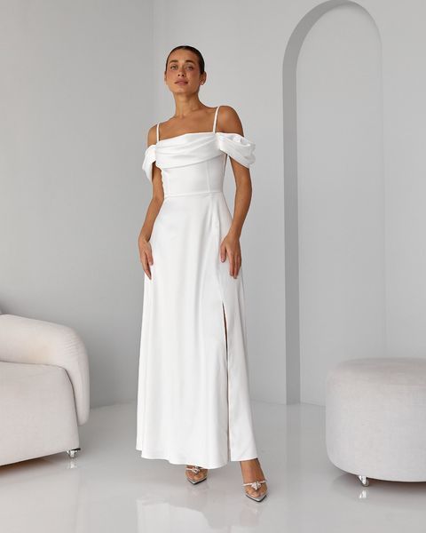 Long white maxi dress (L, white)