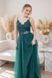 Green lace evening dress with tulle skirt (XS, green)