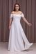 White A-Line Maxi Evening Dress (S, white)