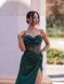 Women's Green Long Corset Dress With Spaghetti Straps (S, green)