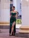 Women's Green Long Corset Dress With Spaghetti Straps (S, green)