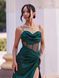 Women's Green Long Corset Dress With Spaghetti Straps (S, green)