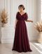 Вечірня довга шифонова сукня винного кольору (XL/XXL, Червоний) FFU-40-372-528 фото 2