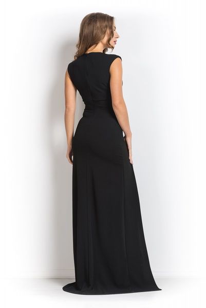 Elegant Long Black Dress: Figure-Hugging Sheath Silhouette with Slit on Leg - Ideal for Proms and Formal Occasions (M, black)