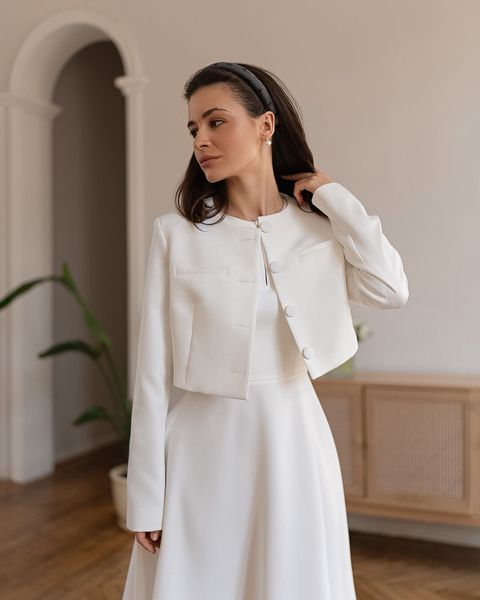 Festive white dress (L, white)