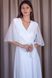 White A-Line Floor-Length Chiffon Dress with Sheer Sleeves (XXL, white)