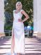 White satin evening corset dress (S, off white)