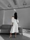 Puff Sleeve Square Neck White Midi Dress for Autumn Wedding Guests (XS/S, white)