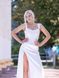 White satin evening corset dress (S, off white)