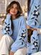 Women's Light Blue Embroidered Knit Sweater (универсальный (S/L), light blue)