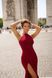 Stunning Bodycon Dark Red Sleeveless Maxi Dress with High Slit and Open Back (XS, burgundy)
