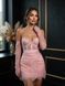 Short corset mini dress with lace (XS/S, pink)