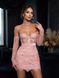 Short corset mini dress with lace (XS/S, pink)