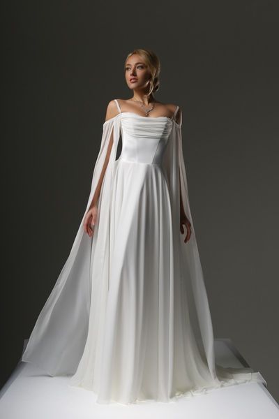 Elegant White Evening Maxi Dress (S/M, white)