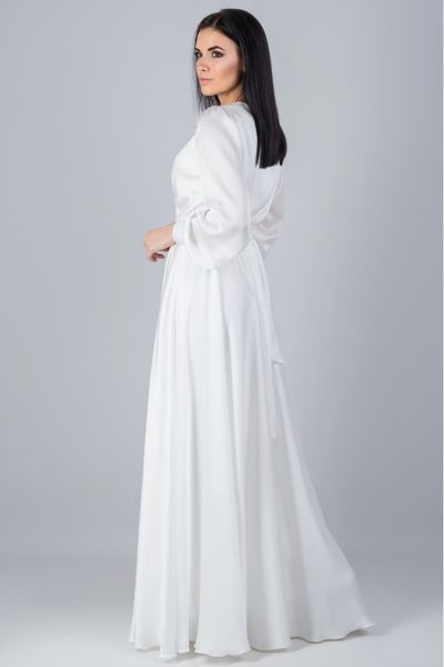 Chic White Cocktail Party Dress: A-Line Swing Maxi with Detachable Belt and Lantern Sleeves (4XL, white)