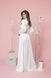 Chic White Cocktail Party Dress: A-Line Swing Maxi with Detachable Belt and Lantern Sleeves (4XL, white)