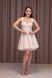 Short Backless Beige Cocktail Dress with Lace-Up Corset Top (S, beige)
