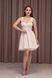 Short Backless Beige Cocktail Dress with Lace-Up Corset Top (S, beige)