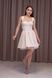 Short Backless Beige Cocktail Dress with Lace-Up Corset Top (S, beige)