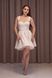 Short Backless Beige Cocktail Dress with Lace-Up Corset Top (S, beige)