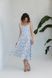 Midi summer dress in floral print (M, light blue)