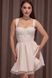 Short Backless Beige Cocktail Dress with Lace-Up Corset Top (S, beige)