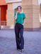 Chic green silk T-shirt (L, green)