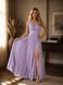 Chiffon formal long dress in lavender color (XS)