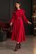 Red silk long-sleeved dress (S, red)