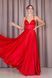 Elegant red satin dress with a slit (L, red)