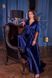Blue Silk Evening Dress: Plain Patterned A-Line Maxi with Short Sleeves for Prom or Wedding Guest (XL, blue)