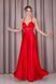 Elegant red satin dress with a slit (L, red)