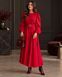 Red silk long-sleeved dress (S, red)