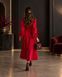 Red silk long-sleeved dress (S, red)