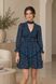 Blue Mini V-neck Cocktail Dress with Long Sheer Sleeves (S, blue)