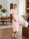 Light pink short-sleeved midi dress (S, pink)