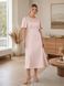Light pink short-sleeved midi dress (S, pink)