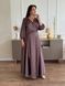 Silk Wrap i Dress with 3/4 Sleeves - Ideal forl Parties and Wedding Guests cappuccino color (L/XL, coffee)