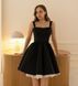 Black Satin Babydoll Cocktail Dress (S, black)