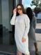 Light Grey Knit Cable-Knit Midi Dress (универсальный (S/L), grey)