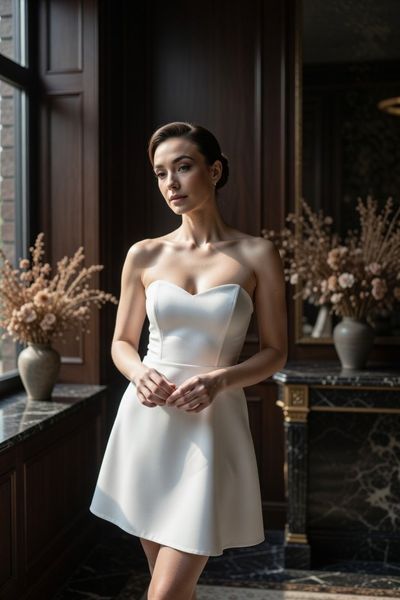Біла сукня міні (XS, Молочний) MOO-40-445-140 фото Біла сукня міні (XS, Молочний) MOO-40-445-140 фото