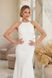 Sleeveless White Bodycon Maxi Dress with Round Neckline (L, white)