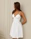 White mini cocktail dress with lace-up detail (S, off white)